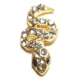 Fuschia, Fuschia Nail Art - Snake - Crystal/Gold, Mk Beauty Club, Nail Art