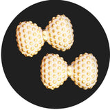 Fuschia, Fuschia Nail Art Charms -  Textured Bow - Ivory, Mk Beauty Club, Nail Art Charms