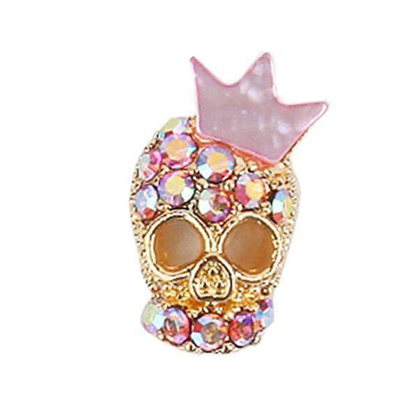 Fuschia, Fuschia Nail Art -  Skull and Crown - Pink, Mk Beauty Club, Nail Art