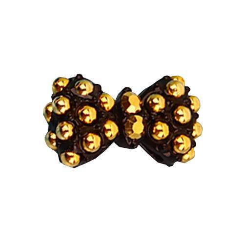 Fuschia, Fuschia Nail Art Charms - Gold Dots Bow, Mk Beauty Club, Nail Art Charms