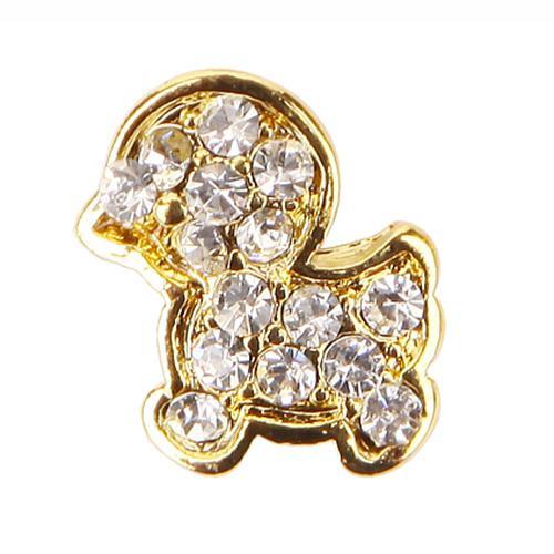 Fuschia, Fuschia Nail Art - Chick - Crystal/Gold, Mk Beauty Club, Nail Art