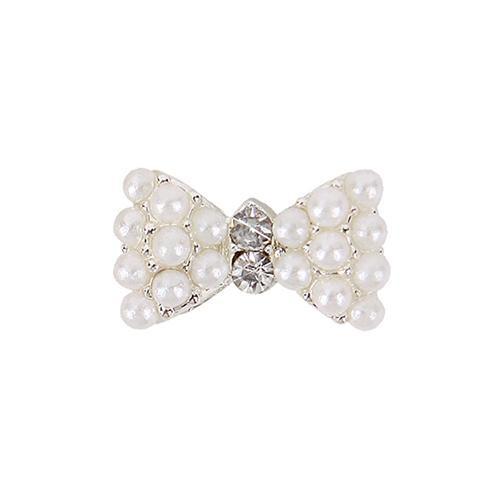 Fuschia, Fuschia Nail Art Charms -  Pearl Bow - Small, Mk Beauty Club, Nail Art Charms