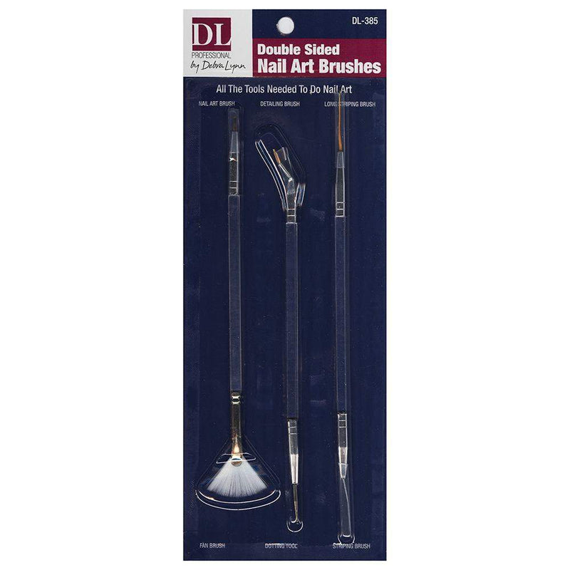 DL Professional, DL Pro - Double sided Nail Art Striping Brush Set 3pc, Mk Beauty Club, Nail Art Tools