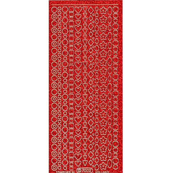 Rococo Nail Seal, Rococo Nail Seal #7002 Red/Gold, Mk Beauty Club, Nail Art Sticker