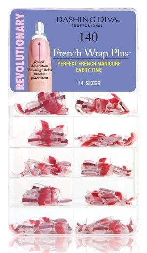 Dashing Diva, Dashing Diva French Wrap Plus - Thin Band / Deep Red 140tips, Mk Beauty Club, Nail Tip Set