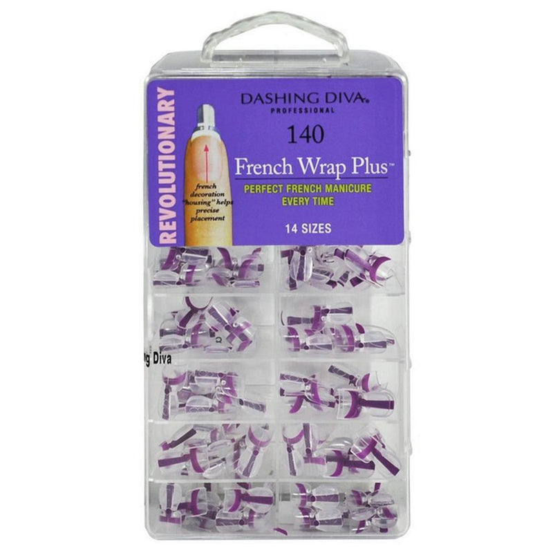 Dashing Diva, Dashing Diva French Wrap Plus - Thin Band / Permanent Violet 140tips, Mk Beauty Club, Nail Tip Set