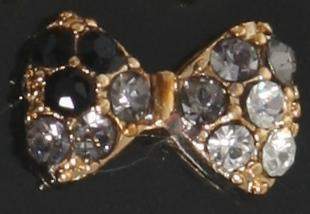 Fuschia, Fuschia Nail Art Charms - Flat Bow - Black Fade, Mk Beauty Club, Nail Art Charms