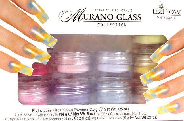 Ez Flow, Ez Flow Colored Acrylic Collection - Murano Glass Kit, Mk Beauty Club, Colored Acrylic Powder