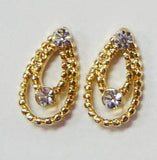 Fuschia, Fuschia Nail Art - Crystal Teardrop - Gold/Crystal, Mk Beauty Club, Nail Art