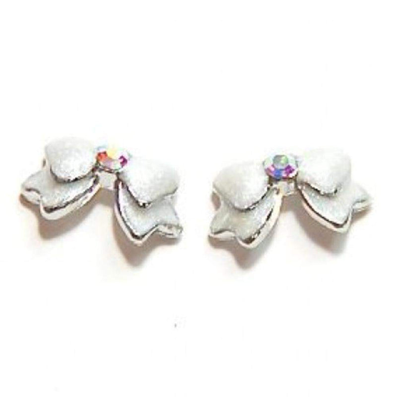 Fuschia, Fuschia Nail Art Charms - Pigtail Bow - White, Mk Beauty Club, Nail Art Charms