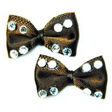 Fuschia, Fuschia Nail Art Charms - Cloth Bow - Brown, Mk Beauty Club, Nail Art Charms