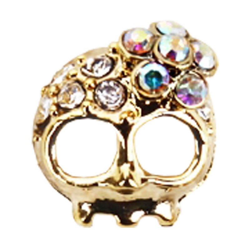 Fuschia, Fuschia Nail Art - Crystal Skull - Gold, Mk Beauty Club, Nail Art