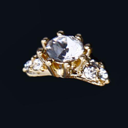 Fuschia, Fuschia Nail Art - Nail Ring - Crystal/Gold, Mk Beauty Club, Nail Art