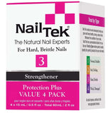 Nail Tek, PROTECTION PLUS 3 Pro Pack - 4/0.5 oz, Mk Beauty Club, NailTek