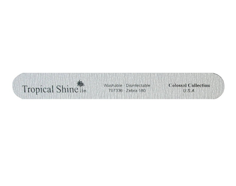 Tropical Shine, Tropical Shine Zebra File - Medium 180 Washable Disinfectable - Colossal Collection, Mk Beauty Club, Nail Files