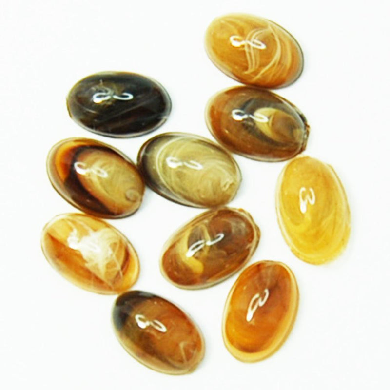 Fuschia, Fuschia Nail Art - Marbleized Oval - Brown, Mk Beauty Club, Nail Art