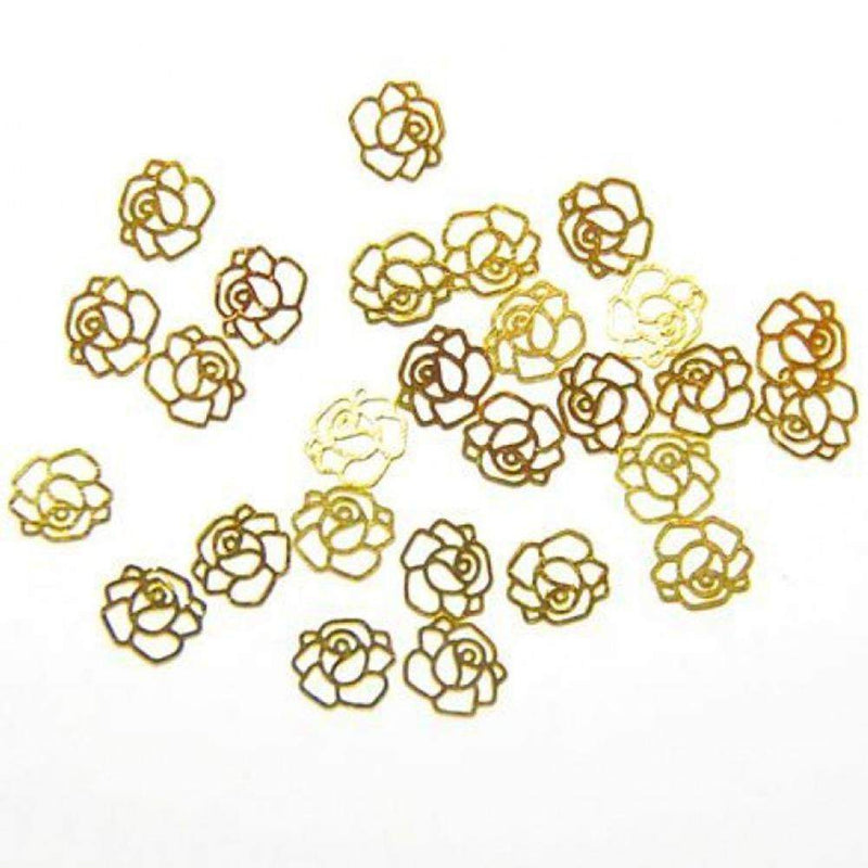 Fuschia, Fuschia Nail Art - Gold Metal Rose, Mk Beauty Club, Nail Art