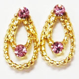 Fuschia, Fuschia Nail Art - Crystal Teardrop - Gold/Pink, Mk Beauty Club, Nail Art