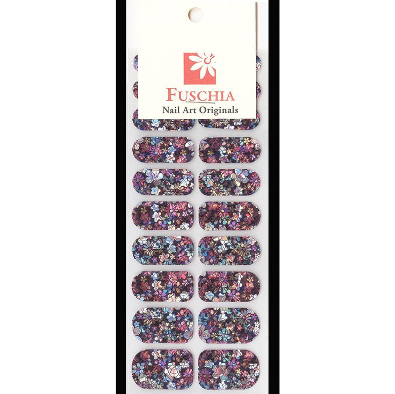 Fuschia, Fuschia Nail Wraps - Hologram Daisies, Mk Beauty Club, Nail Wrap