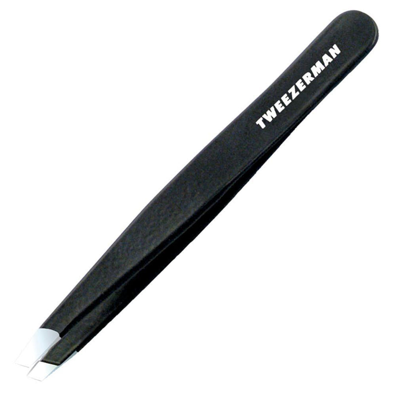 Tweezerman, Tweezerman - Stainless Steel Slant Tweezer - Black, Mk Beauty Club, Tweezers