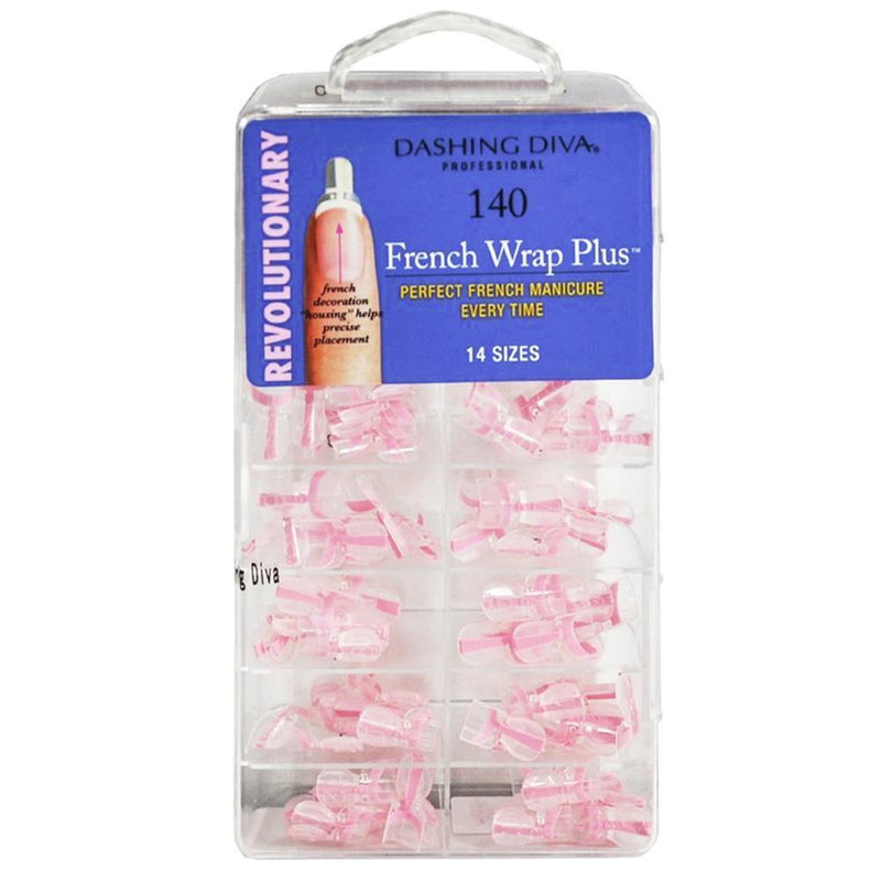 Dashing Diva, Dashing Diva French Wrap Plus - Thin Band / Bellet Pink 140tips, Mk Beauty Club, Nail Tip Set
