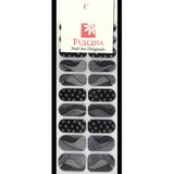Fuschia, Fuschia Nail Wraps - Black & Silver Nets  See Through, Mk Beauty Club, Nail Wrap
