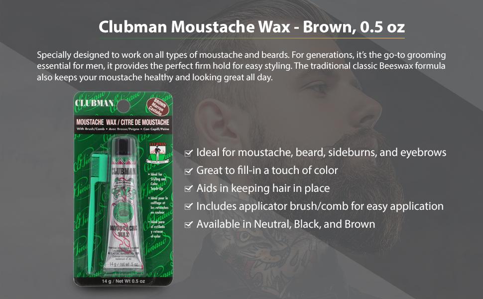 Clubman Moustache + Beard Wax .5oz