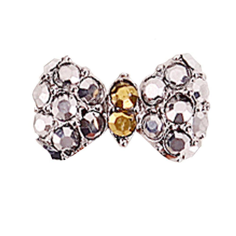 Fuschia, Fuschia Nail Art Charms - Silver Bow Large, Mk Beauty Club, Nail Art Charms