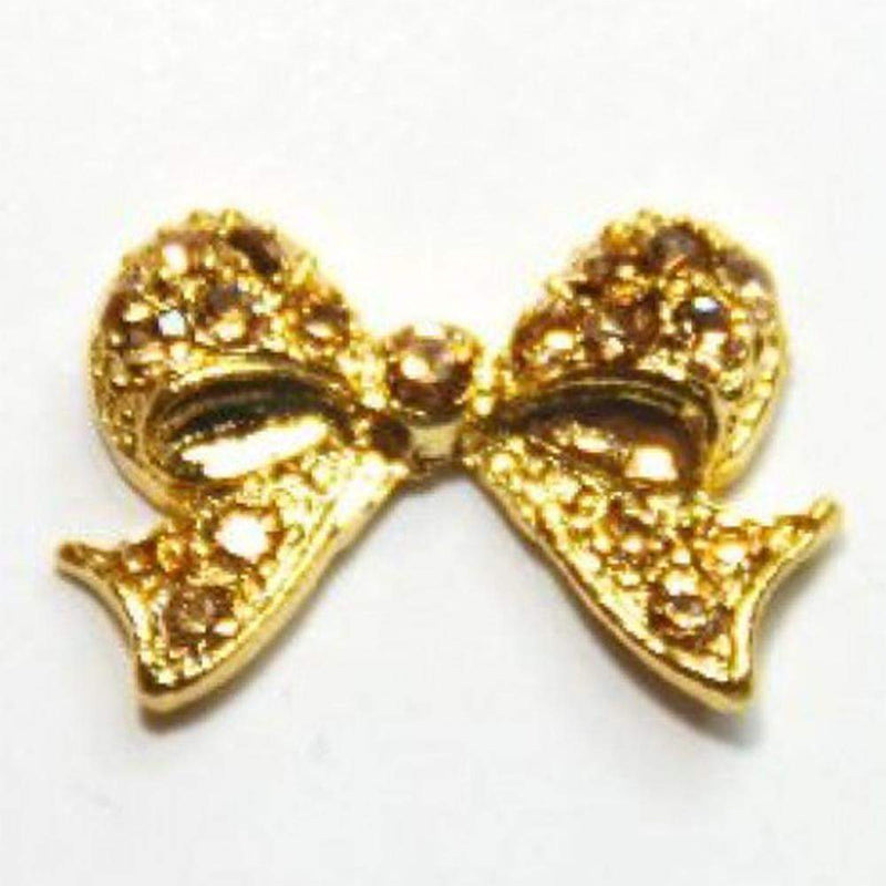 Fuschia, Fuschia Nail Art Charms - Princess Bow - Gold, Mk Beauty Club, Nail Art Charms