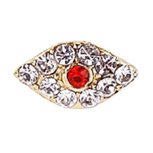 Fuschia, Fuschia Nail Art - Crystal Brooch - Red Eye, Mk Beauty Club, Nail Art