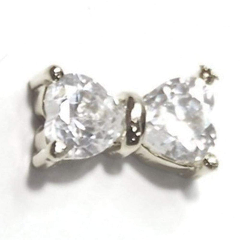 Fuschia, Fuschia Nail Art Charms - Bow Tie - Silver, Mk Beauty Club, Nail Art Charms