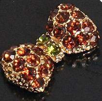 Fuschia, Fuschia Nail Art Charms - Crystal Bow - Brown/Gold, Mk Beauty Club, Nail Art Charms