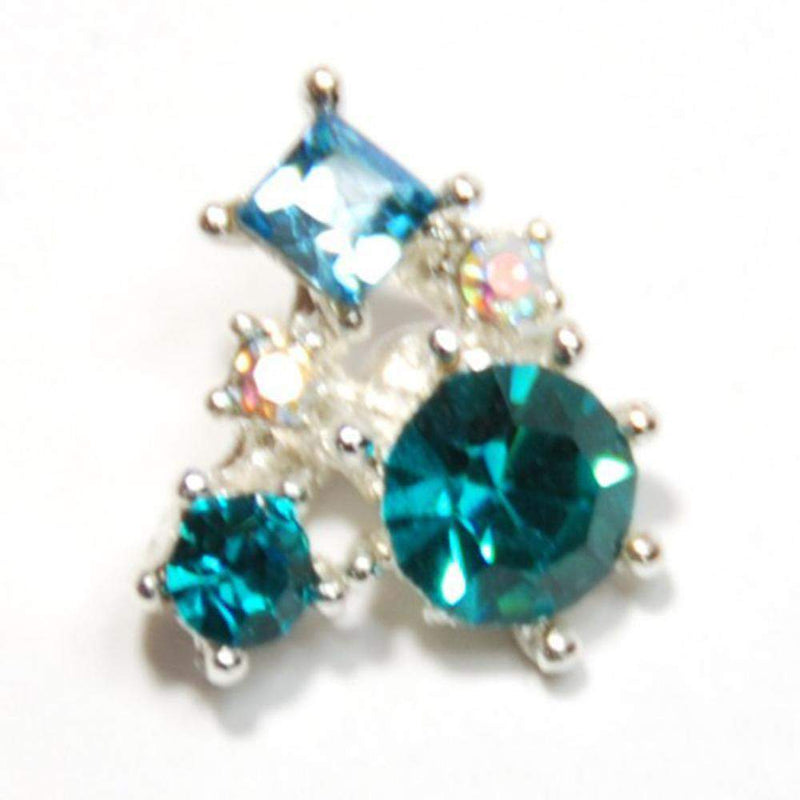 Fuschia, Fuschia Nail Art - Triangle Crystal Assortment - Turquoise, Mk Beauty Club, Nail Art