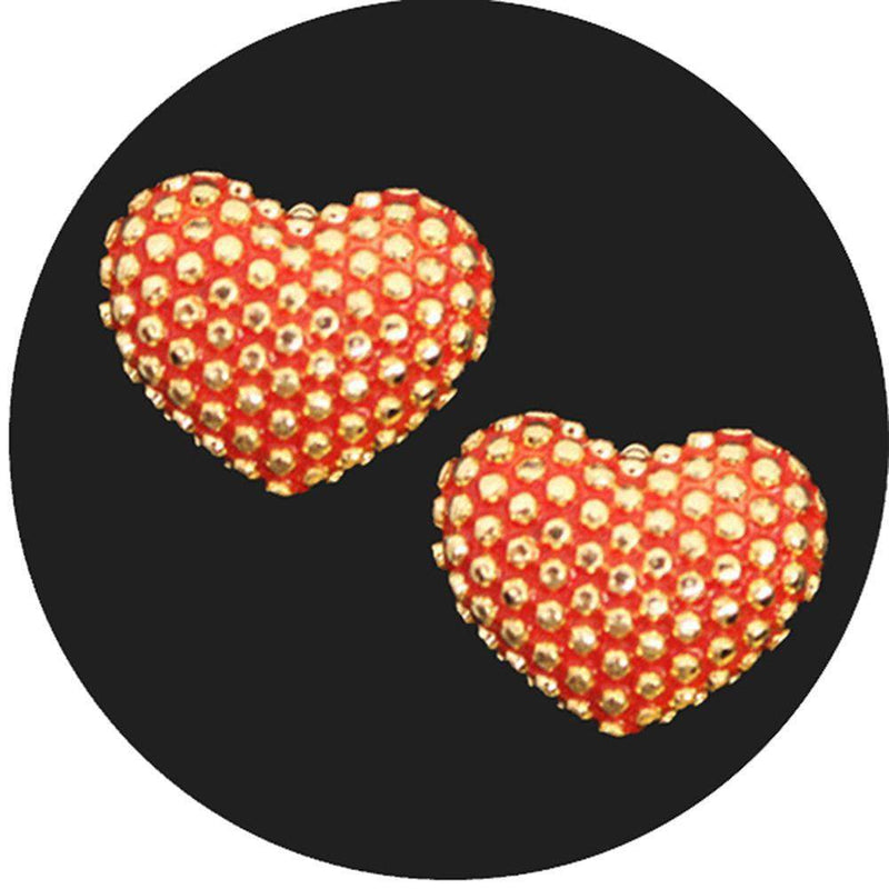 Fuschia, Fuschia Nail Art -  Textured Heart - Red, Mk Beauty Club, Nail Art