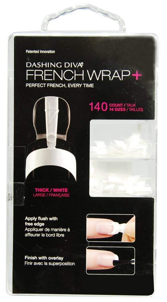 Dashing Diva, Dashing Diva French Wrap Plus - Double Wide / White 140tips, Mk Beauty Club, Nail Tip Set