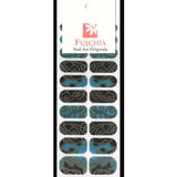 Fuschia, Fuschia Nail Wraps - Golden Turquoise, Mk Beauty Club, Nail Wrap