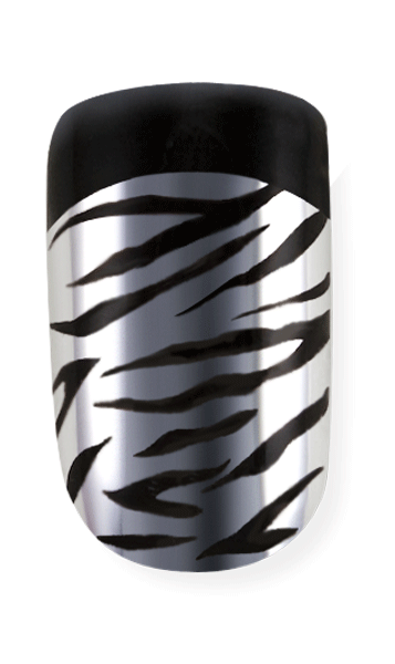 Dashing Diva, Dashing Diva Metallic Nails - Show Time Zebra, Mk Beauty Club, Full Cover Nail Tips