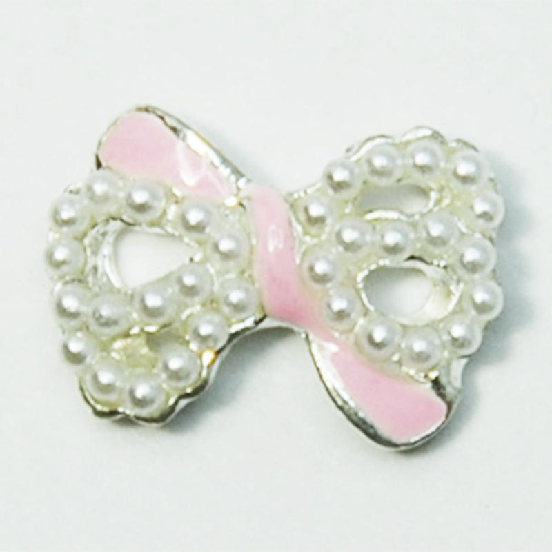 Fuschia, Fuschia Nail Art Charms - pearl Tie Bow - Pearl/Pink, Mk Beauty Club, Nail Art Charms