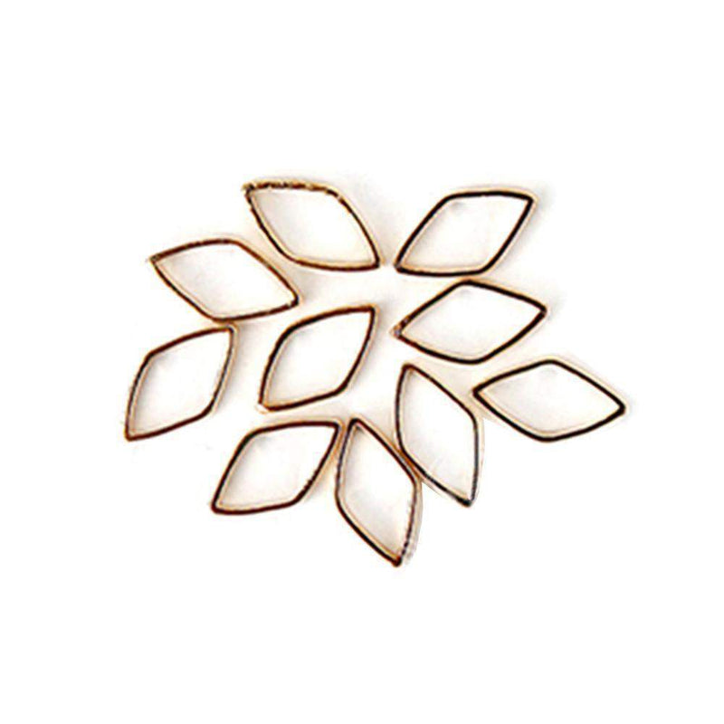 Fuschia, Fuschia Nail Art - Flat Oval Outline - Gold, Mk Beauty Club, Metal Parts