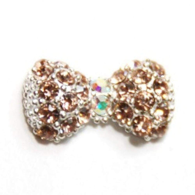 Fuschia, Fuschia Nail Art Charms - Crystal Bow - Beige, Mk Beauty Club, Nail Art Charms