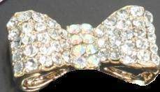 Fuschia, Fuschia Nail Art Charms - Large Bow - Crystal/Gold, Mk Beauty Club, Nail Art Charms