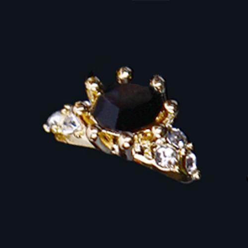 Fuschia, Fuschia Nail Art - Nail Ring - Black/Gold, Mk Beauty Club, Nail Art