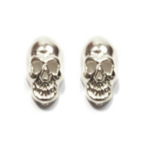 Fuschia, Fuschia Nail Art - Small Skull - Silver, Mk Beauty Club, Nail Art