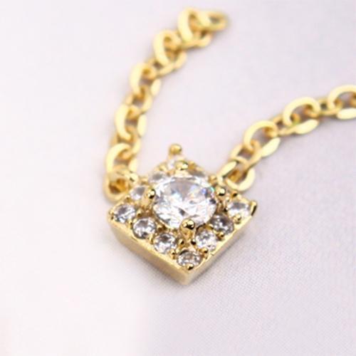 Fuschia, Fuschia Nail Art - Crystal Necklace - Gold White, Mk Beauty Club, Nail Art