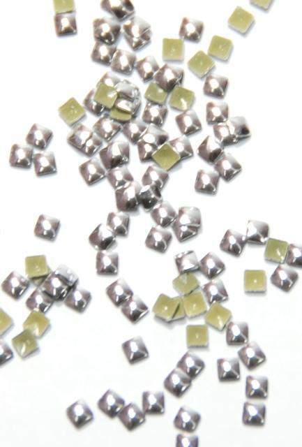Fuschia, Fuschia Nail Art - Nail Studs - Small Silver Square, Mk Beauty Club, Metal Parts