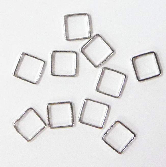 Fuschia, Fuschia Nail Art - Geometric Square - Silver, Mk Beauty Club, Metal Parts