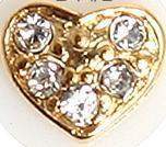 Fuschia, Fuschia Nail Art - Heart - Gold/Crystal, Mk Beauty Club, Nail Art