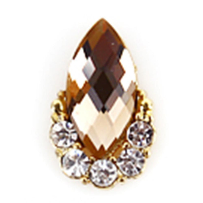 Fuschia, Fuschia Nail Art - Oval Crystal - Beige, Mk Beauty Club, Nail Art