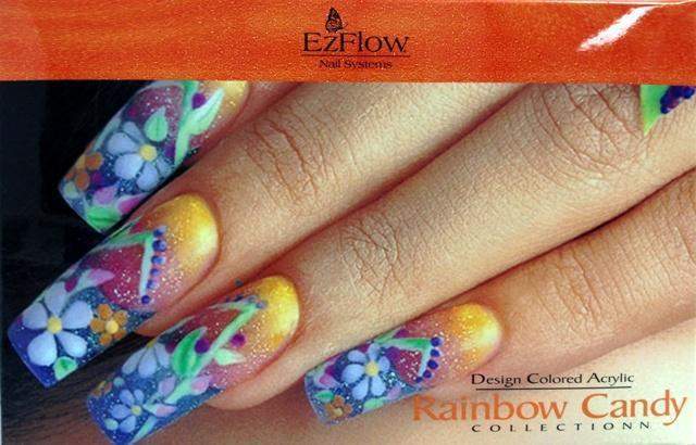 Ez Flow, Ez Flow Colored Acrylic Collection - Rainbow Kit, Mk Beauty Club, Colored Acrylic Powder