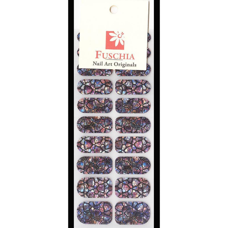 Fuschia, Fuschia Nail Wraps - Hologram Giraffe Blocks, Mk Beauty Club, Nail Wrap